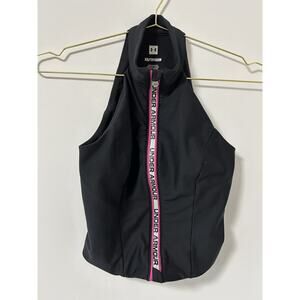 Under Armour Womens Crop Top Summit Full‎ Zip Mock Neck XS Black